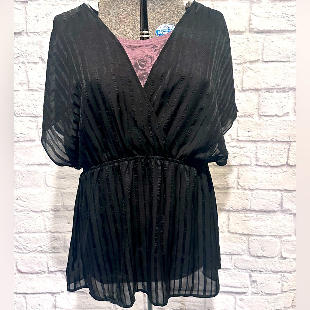Torrid babydoll surplice sheer blouse size 3